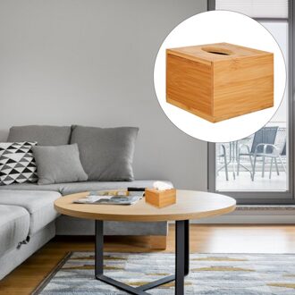1 Pc Handig Servethouder Tissue Box Creatieve Bamboe Houten Tissue Doos) Bamboo en wood