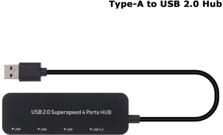 1 Pc High Speed Usb 3.0 Hub Multi Usb Splitter 4 Poorten Expander Adapter Type-C/ Type-een Naar Usb Computer Accessoires Voor Laptop Pc type-A to USB2.0 Hub