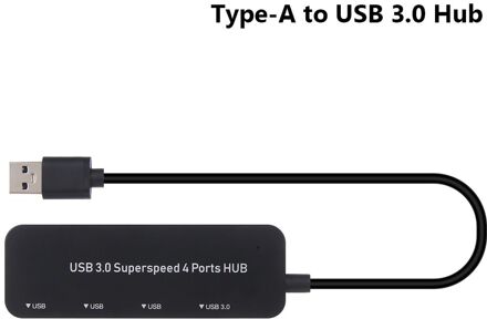 1 Pc High Speed Usb 3.0 Hub Multi Usb Splitter 4 Poorten Expander Adapter Type-C/ Type-een Naar Usb Computer Accessoires Voor Laptop Pc type-A to USB3.0 Hub