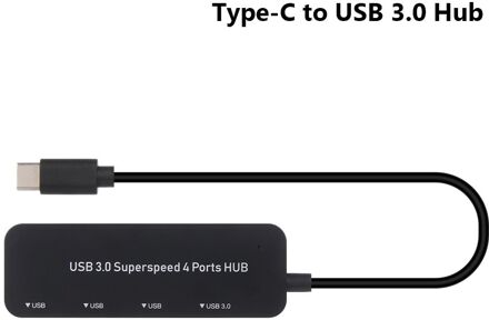 1 Pc High Speed Usb 3.0 Hub Multi Usb Splitter 4 Poorten Expander Adapter Type-C/ Type-een Naar Usb Computer Accessoires Voor Laptop Pc type-C to USB3.0 Hub