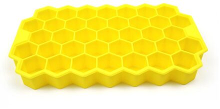 1 Pc Honingraat Ijsbakje Creatieve Diy 37 Cubes Silicone Ice Cube Maker Mold Voor Ijs Party Whiskey cocktail Koud Drankje Geel