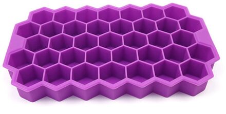 1 Pc Honingraat Ijsbakje Creatieve Diy 37 Cubes Silicone Ice Cube Maker Mold Voor Ijs Party Whiskey cocktail Koud Drankje Paars