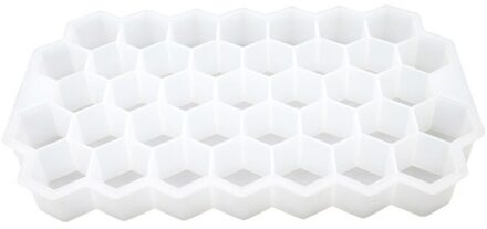 1 Pc Honingraat Ijsbakje Creatieve Diy 37 Cubes Silicone Ice Cube Maker Mold Voor Ijs Party Whiskey cocktail Koud Drankje wit