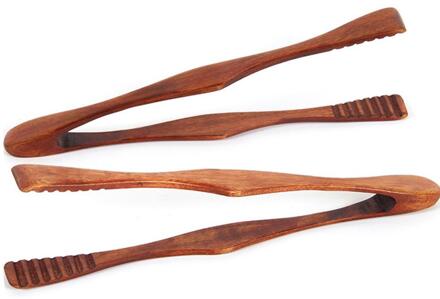 1 Pc Hout Voedseltangen Barbecue Steak Tang Brood Dessert Gebak Clip Klem Buffet Keuken Cookingtools