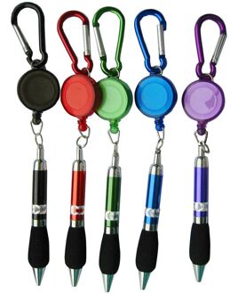 1 Pc Intrekbare Badge Reel Balpen Riem Clip Sleutelhanger Met Karabijnhaak Draagbare Sleutelhanger Lanyard Pen School Kantoorbenodigdheden
