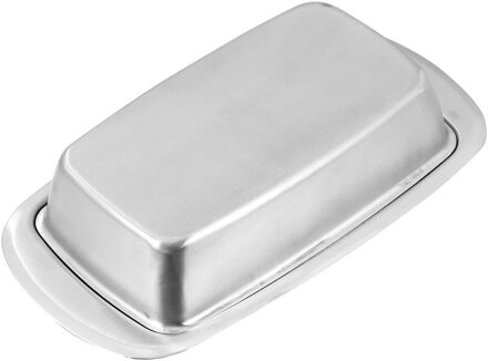 1 Pc Isolatie Plaat Boter Doos Roestvrij Staal Dessert Plaat (Zilver) 19.5X11CM