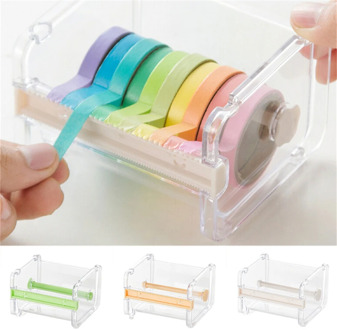 1 PC Japanese Stationery Masking Tape Cutter Washi Tape Storage Organizer Cutter Holder Office Tape
