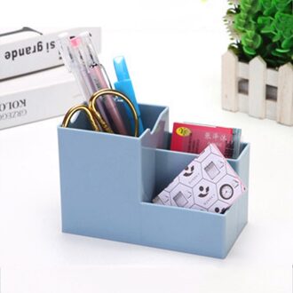 1 PC JESJELIU Eenvoudige Multi-functionele Creatieve Pen Houder Effen Kleur Bureau Potlood Opslag Briefpapier Persoonlijkheid Briefpapier Doos Blauw