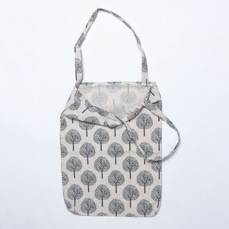 1 Pc Katoen Canvas Bloemen Handgemaakte Handtas Bestand Zak Studenten Briefpapier Schooltas Opvouwbare Grote Capaciteit Herbruikbare Boodschappentas 1 laag