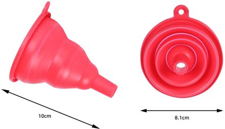 1 Pc Keuken Tool Diy Food-Grade Opvouwbare Siliconen Trechter Huishoudelijke Vloeibare Doseren Mini Trechter Willekeurige Kleur rood