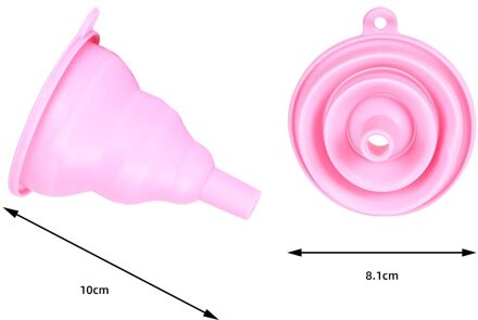 1 Pc Keuken Tool Diy Food-Grade Opvouwbare Siliconen Trechter Huishoudelijke Vloeibare Doseren Mini Trechter Willekeurige Kleur roze