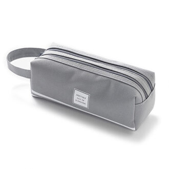 1 Pc Kleurrijke Grote Capaciteit Etui Tassen Creatieve Oxford Stof Pen Box Pouch Case School Office Stationair grijs