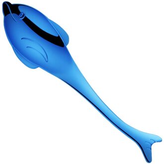 1 PC Kleurrijke Marine Dier Lepel Handvat Ijs Drinken Gereedschap Keuken Gadget Roestvrijstalen Theelepel Servies HX0617 Blauw