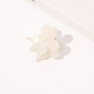 1 Pc Korea Haar Klauw Voor Vrouwen Meisjes Acryl Bloem Acetaat Haarspeld Haar Accessoires Mini Bloemen Vorm Haar krab Klauw wit