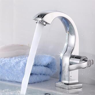 1 Pc Kraan Duurzaam Eenvoudige Zilver Wastafel Water Enkel Gat Water Tap Sink Water Wastafel Klep Voor Badkamer Keuken
