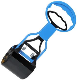1 Pc Lange Handvat Draagbare Vouwen Hond Clip Afval Clean Pick Up Schop Kak Verwijdering Pooper Scooper blauw
