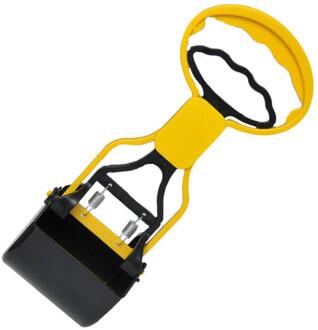 1 Pc Lange Handvat Draagbare Vouwen Hond Clip Afval Clean Pick Up Schop Kak Verwijdering Pooper Scooper geel