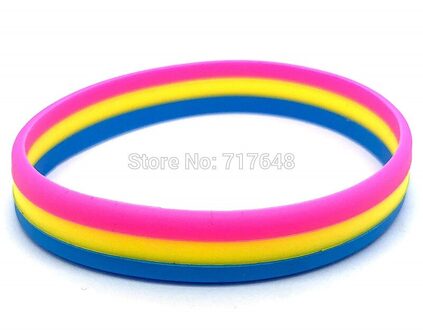 1 pc Layer gestreepte Pansexual Gay Pride Lesbische Vlag polsband silicone armbanden manchet armbanden EEN