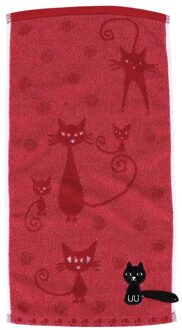 1 Pc Leuke Kitten Cartoon Kat Patroon Katoen Zachte Kinderen kinderen Handdoek Verpleging Huishoudelijke Gezicht Handdoek Water Absorberende rood