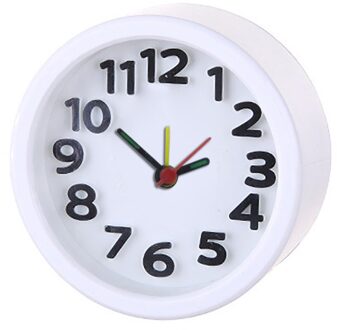 1 Pc Leuke Kleine Bed Wekker Compacte Digitale Wekker Mini Kid Student Bureau Tafel Klok 9.2X4 Cm Cd wit