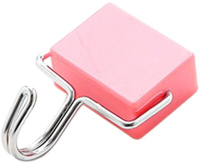 1 Pc Magnetische Haak Sterke Lager 2Kg Hanger Key Holder Wall Mounted Duurzaam Thuis Keuken Koelkast Haak roze