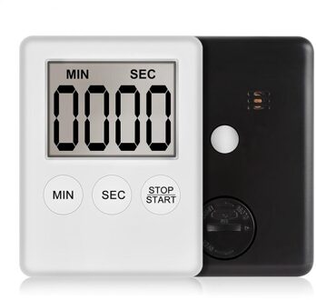 1 Pc Magnetische Mini 8 Kleuren Digital Screen Kookwekker Vierkante Countdown Alarm Magneet Klok Slaap Stopwatch Klok Timer Gereedschap wit