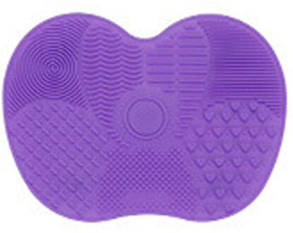1 Pc Make-Up Borstel Pad Siliconen Brush Cleaner Mat Cosmetische Make Up Borstels Wassen Little Scrubber Board Schoon Wassen tool licht paars