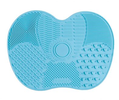 1 Pc Make-Up Borstel Pad Siliconen Brush Cleaner Mat Cosmetische Make Up Borstels Wassen Little Scrubber Board Schoon Wassen tool munt groen