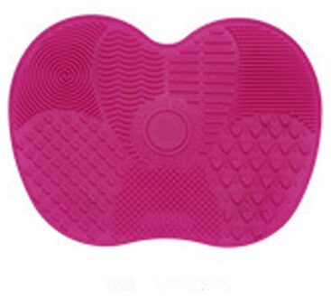 1 Pc Make-Up Borstel Pad Siliconen Brush Cleaner Mat Cosmetische Make Up Borstels Wassen Little Scrubber Board Schoon Wassen tool roos rood