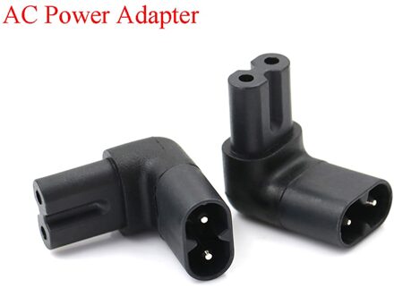 1 Pc Man Vrouw Extension Connector IEC320 Iec C7 Om C8 90 Graden Up En Down Schuine Ac Power Adapter