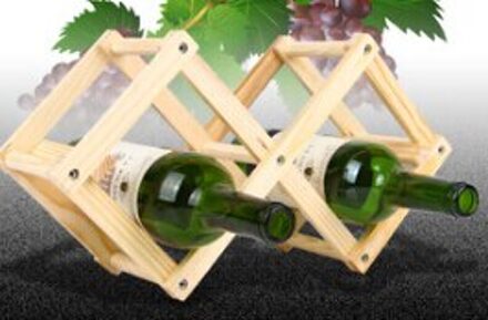 1 PC Massief Houten Opvouwbare Wijn Rekken Opvouwbare Wijn Stand Houten Wijn Houder Wijn Rekken Keuken Bar Display Plank EJB 2043 Blauw