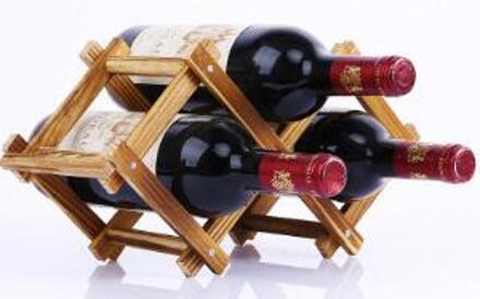 1 PC Massief Houten Opvouwbare Wijn Rekken Opvouwbare Wijn Stand Houten Wijn Houder Wijn Rekken Keuken Bar Display Plank EJB 2043 Marineblauw