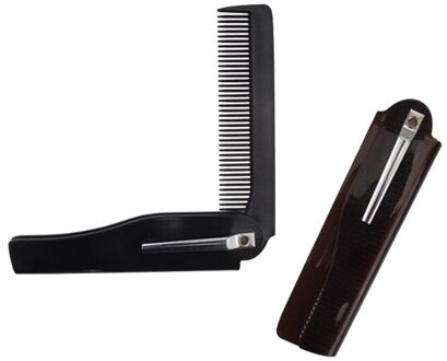 1 Pc Mens Womens Beauty Handgemaakte Vouwen Pocket Clip Haar Snor Baard Kam 1 stk bruin