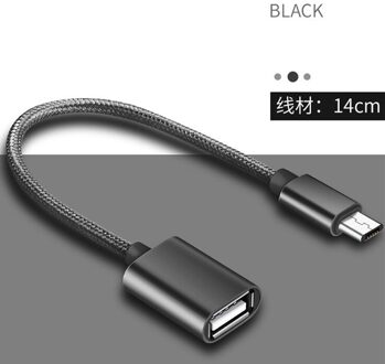 1 Pc Micro Usb Otg Kabel Naar Usb Adapter Otg Opladen Micro Charger Data Kabel Converter Voor Xiaomi Voor Samsung voor Huawei zwart