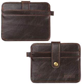 1 Pc Mode Mannen Faux Lederen Kleine Id Credit Card Business Wallet Holder Slim Mini Purs donker koffie