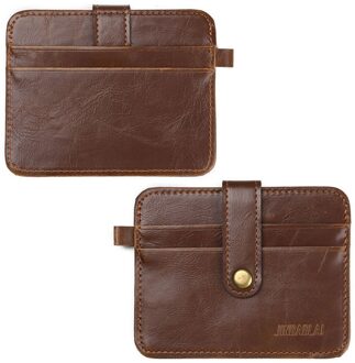 1 Pc Mode Mannen Faux Lederen Kleine Id Credit Card Business Wallet Holder Slim Mini Purs licht koffie