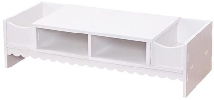 1 Pc Monitor Plank Creatieve Draagbare Multifunctionele Mode Desktop Plank Screen Opslag Beugel Voor Keuken Home Office wit