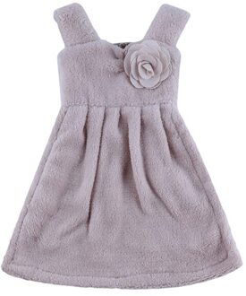 1 Pc Mooie Jurk Handdoek Dikke Koraal Fluwelen Absorberende Handdoeken Opknoping Handdoek Voor Keuken Badkamer Gebruik licht koffie