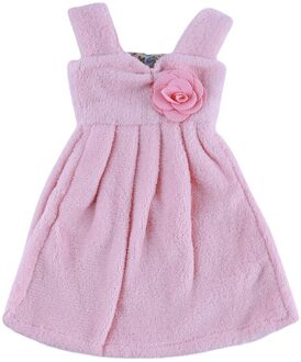 1 Pc Mooie Jurk Handdoek Dikke Koraal Fluwelen Absorberende Handdoeken Opknoping Handdoek Voor Keuken Badkamer Gebruik roze