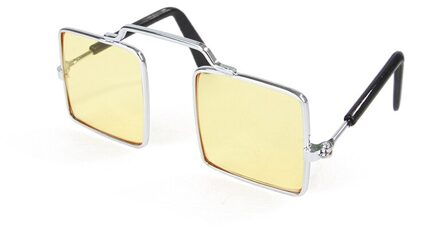 1 Pc Mooie Metalen Puppy Huisdier Kleine Hond Kat Bril Eyewear Zonnebril Foto Props Accessoires 8*7*3 Cm geel
