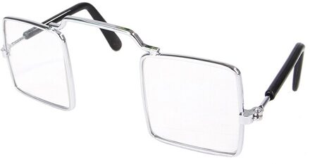 1 Pc Mooie Metalen Puppy Huisdier Kleine Hond Kat Bril Eyewear Zonnebril Foto Props Accessoires 8*7*3 Cm wit