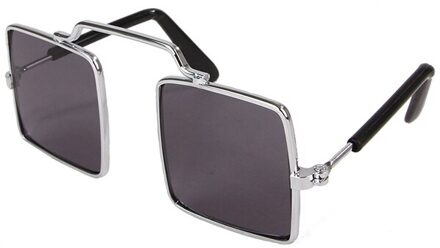 1 Pc Mooie Metalen Puppy Huisdier Kleine Hond Kat Bril Eyewear Zonnebril Foto Props Accessoires 8*7*3 Cm zwart