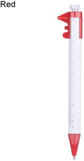 1 Pc Multifunctionele 0.5Mm Balpen Vernier Kaliber Roller Pen Meten Schaal Heerser Pen Schrijven Instrument levert rood