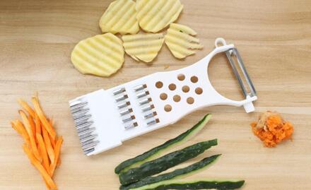 1 Pc Multifunctionele Plastic Groente Fruit Rasp Roestvrijstalen Messen Wortel Potato Smerissen Kitchen Tools Ok 0762