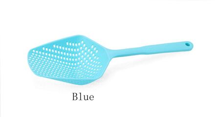 1 Pc No-Stok Plastic Afvoer Schop Theepot Water Lekkende Schop Ijs Schop Vissen Hek Colanders Keuken Gadget Koken tool blauw