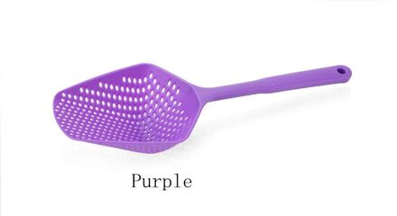 1 Pc No-Stok Plastic Afvoer Schop Theepot Water Lekkende Schop Ijs Schop Vissen Hek Colanders Keuken Gadget Koken tool paars