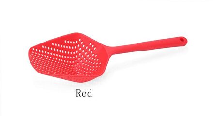 1 Pc No-Stok Plastic Afvoer Schop Theepot Water Lekkende Schop Ijs Schop Vissen Hek Colanders Keuken Gadget Koken tool rood