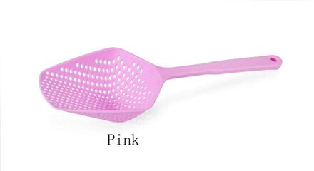 1 Pc No-Stok Plastic Afvoer Schop Theepot Water Lekkende Schop Ijs Schop Vissen Hek Colanders Keuken Gadget Koken tool roze