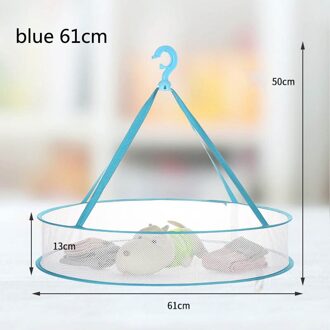 1 Pc Ondergoed Sokken Opslag Hanger Wasmand Drogen Kleren Wasmand Winddicht Single Layer 2 Maten Vouwen blauw 61cm