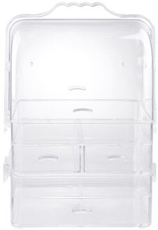 1 Pc Opbergkast Draagbare Drie Lagen Acryl Desktop Opbergdoos Organisator Plank Opbergrek Voor Thuis Slaapkamer